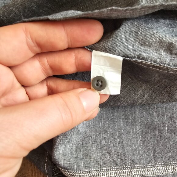 District Made Long Sleeve Washed Woven Workshirt, L, Grey - Picture 12 of 13